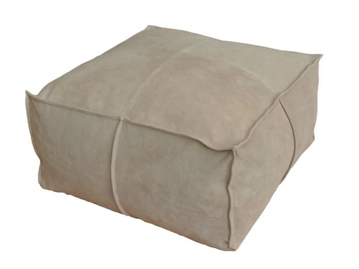 Beige bean bag chair on a white background