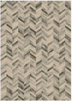 Patterned fabric with zigzag design in beige and brown tones