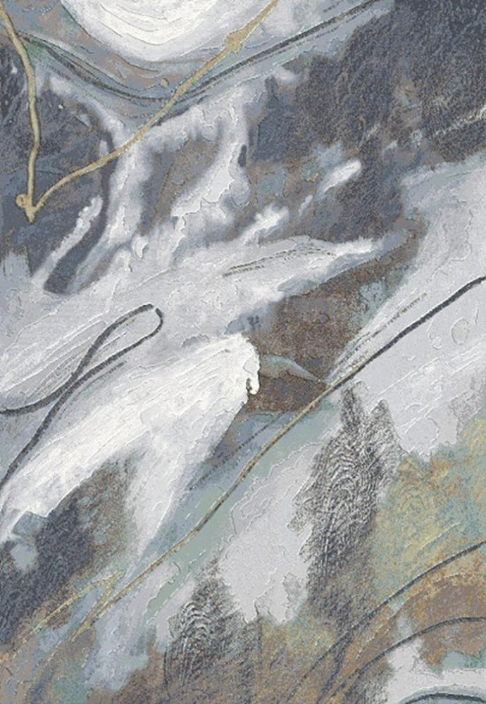 Full view of the Eclipse Rug, showcasing its vibrant mixed abstract design with faded wash effects and expertly coordinated colors, embodying the latest trends in high-end rug fashion.