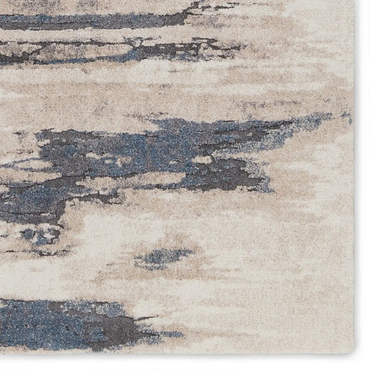Close-up of the Formation Rug in Polar, highlighting its abstract design and soft hues.