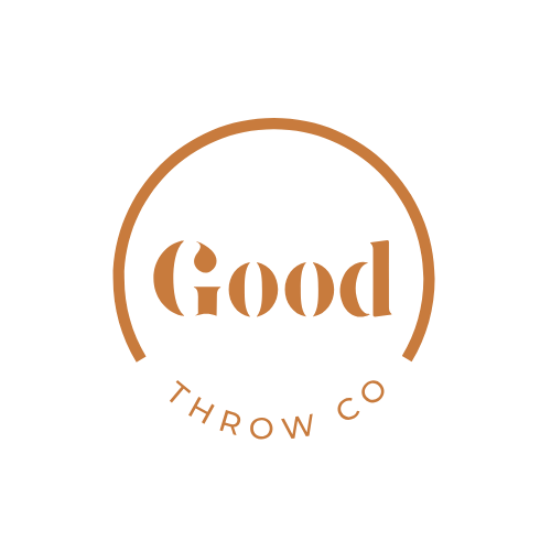 Logo of Good Throw Co with a brown circle and text on a white background