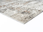 Textured area rug with a neutral color palette on a white background