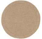 A round area rug with a textured herringbone pattern in shades of beige and light brown, shown from a top-down view on a white background.