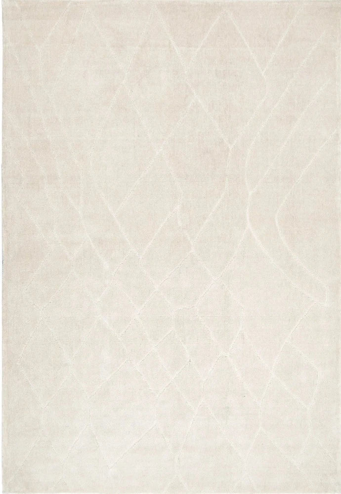 Entire Kendra Rug displayed, highlighting its elegant design and textured poly fiber, perfect for adding a luxurious touch to any room.