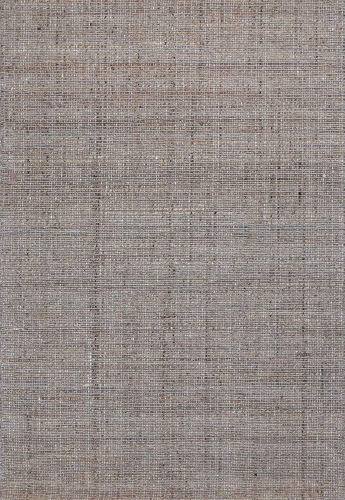 Complete image of the Dune Jute & Wool Light Grey Rug, showcasing its elegant light grey color and unique texture.