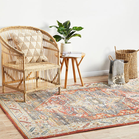Zoomed-in image showing the Legacy Rug's quality and the subtle nuances of its Terracotta colour.