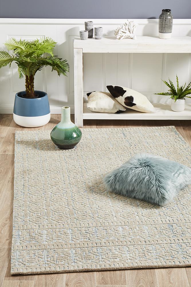 The Levi High Pile Rug displayed in a room, accentuating its rustic charm and compatibility with various decor styles.