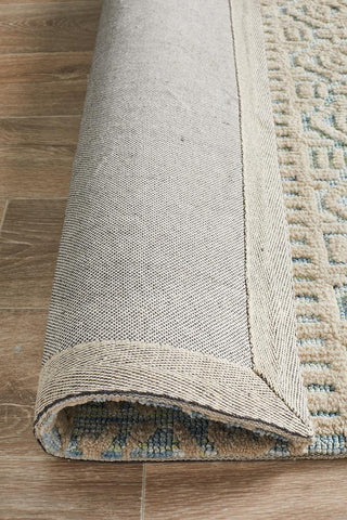 Rolled-up Levi Rug showcasing its thickness and the consistency of pattern and colour, ideal for easy transport and storage.
