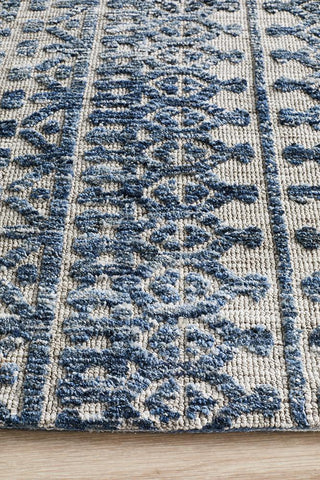 Zoomed-in image showing the meticulous edge finishing of the Levi Collection Rug, exemplifying quality craftsmanship.