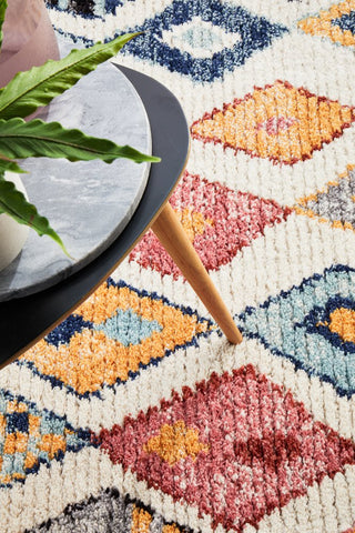 Close-up of the fringed edges of the Marrakesh Rug in Multi, enhancing its authentic Moroccan berber look.