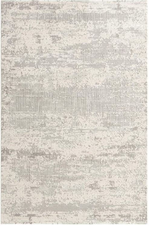 Textured area rug with a neutral color palette on a plain background