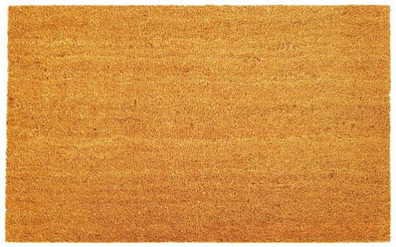 Coir doormat with a natural brown color
