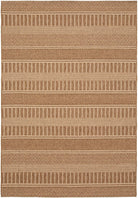 Beige and brown striped patterned rug