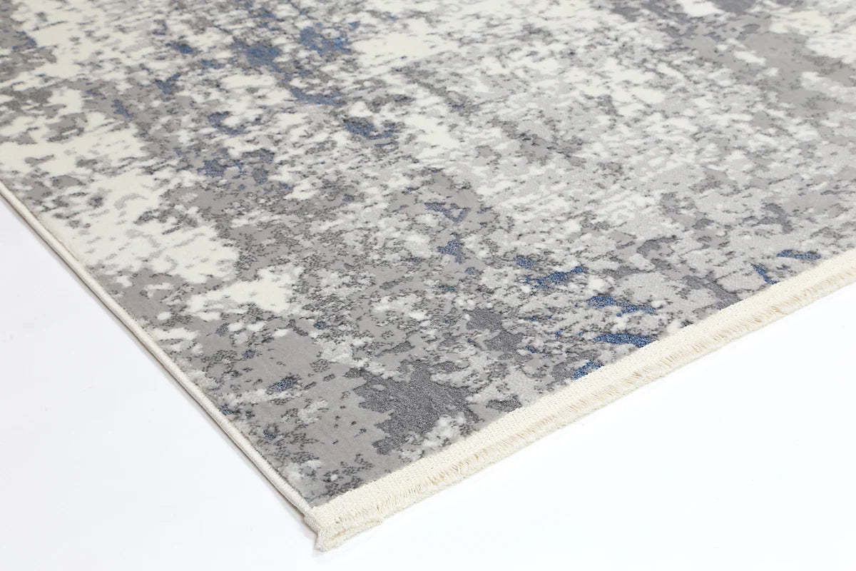 Close-up texture of the Bohemian Paradise rug highlighting the quality weave and grey-blue colourway.