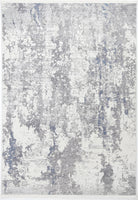 Full display of Bohemian Paradise rug laid out flat revealing the complete pattern and color blend in grey-blue.