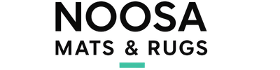Logo of Noosa Mats & Rugs with a green background