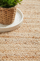 Woven basket with plant on a textured surface