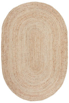 Beige braided rug on a white background