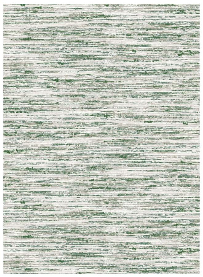 Textured green and white patterned rug