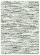 Textured green and white patterned rug