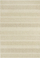 Beige and brown striped patterned rug