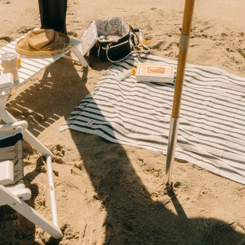 Beach Towel - Monaco Black Stripe