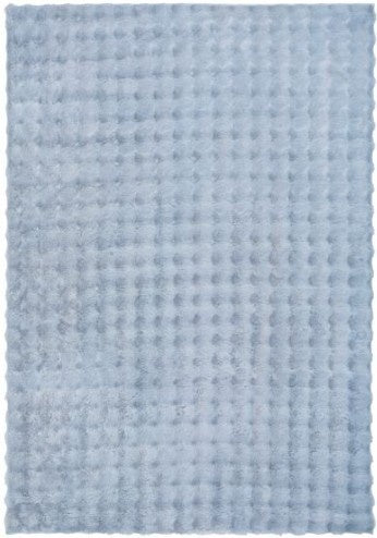 Light blue textured rug on a white background