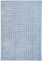 Light blue textured rug on a white background