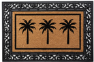 Doormat with palm tree design and decorative black frame