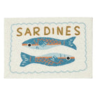 Doormat with 'Sardines' text and illustrations of sardines on a white background