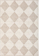 Rug with diamond pattern in beige and white