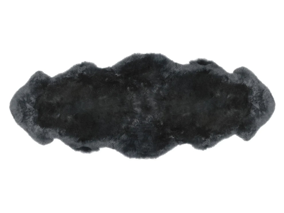 Steel Double Sheepskin rug on a white background