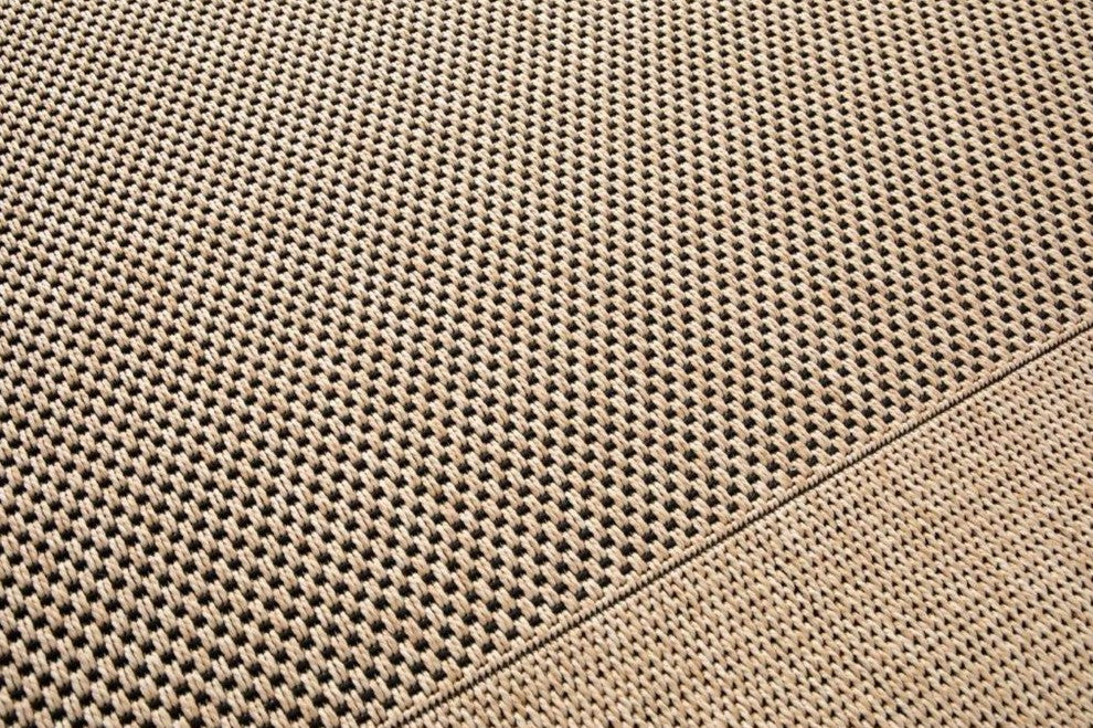 Outdoor Rug Range - Straw Black