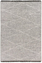 Gray area rug with geometric pattern