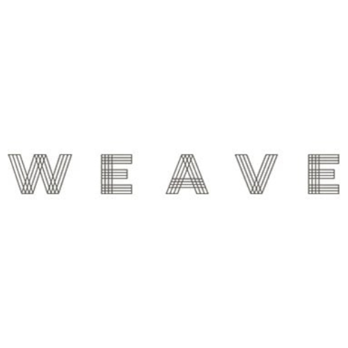 The word 'WEAVE' with a geometric design on a white background