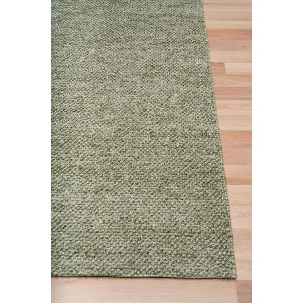 Avenue pesto rug corner on timber flooring