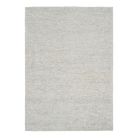 A rectangular area rug with a textured, woven light gray and off-white pattern, shown flat against a solid white background.