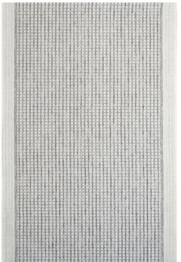 Textured gray and white area rug with a subtle pattern