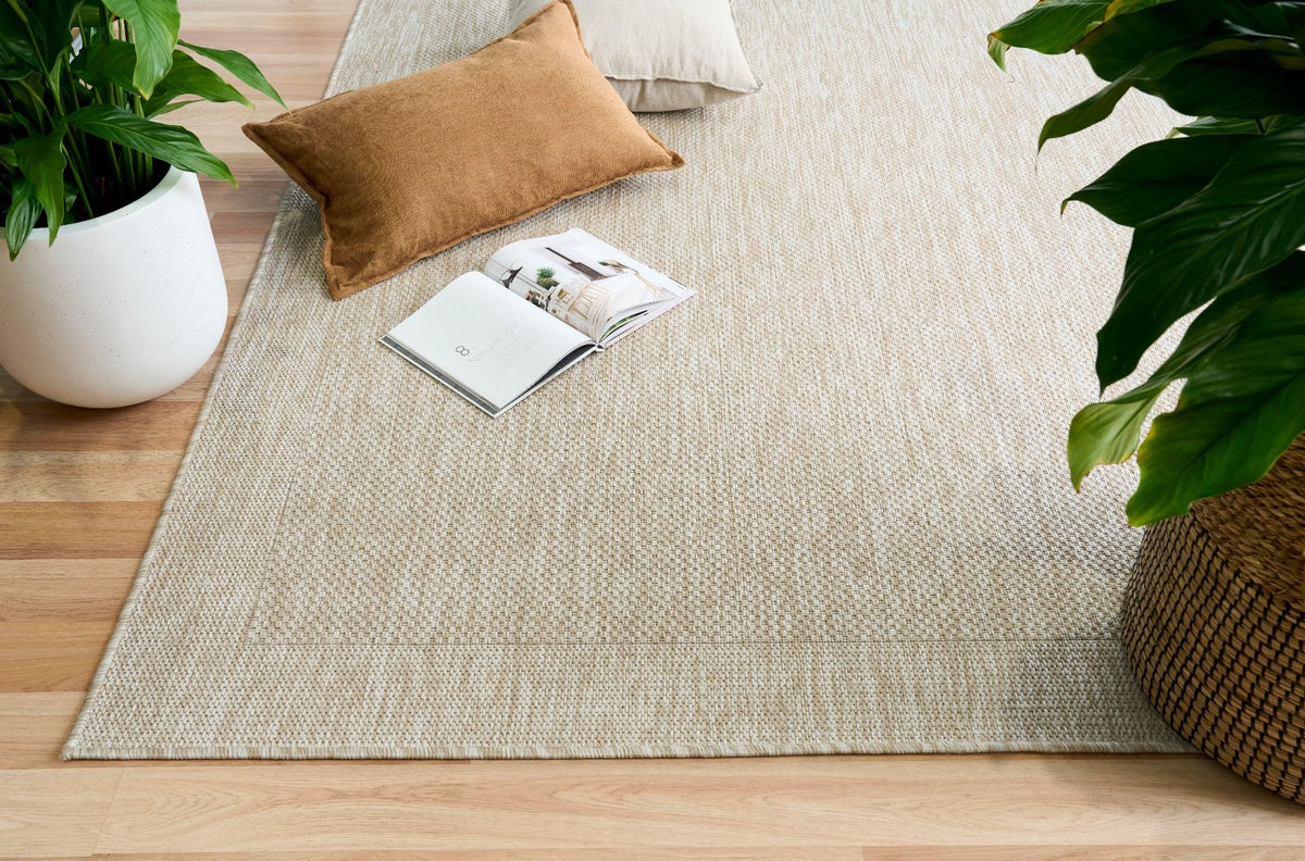 Chino latex back rug on flooring