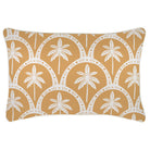 Decorative pillow with palm tree pattern on a white background