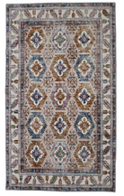 Decorative rug with geometric pattern on a white background