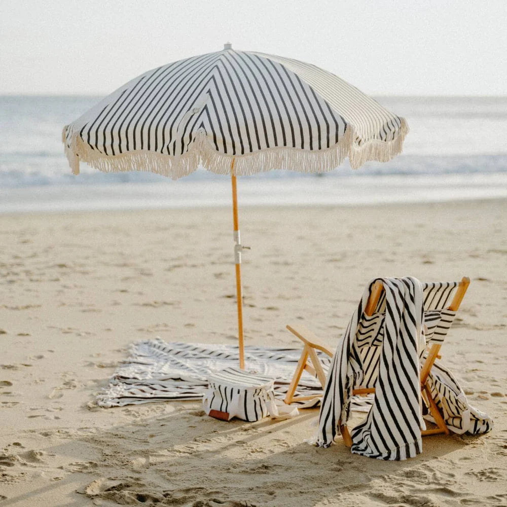 Beach Towel - Monaco Black Stripe