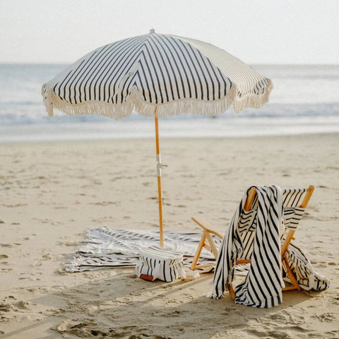 Beach Towel - Monaco Black Stripe