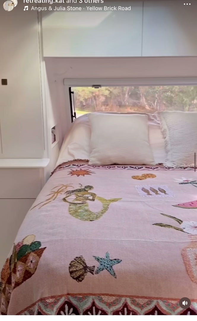 Sea Song Mermaid Art Throw caravan bed