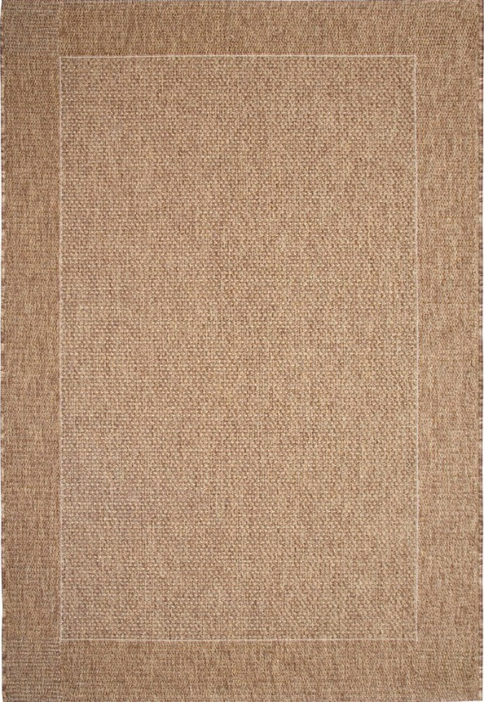 Entire view of Noosa Rug's Outdoor Range Rug in Natural, showcasing its elegant design and neutral tone, ideal for complementing outdoor and indoor spaces.