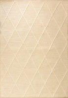 Full view of the Colombo Cream Rug, showcasing its elegant braided diamond pattern and the overall neutral cream hue, perfect for modern and classic interior settings.